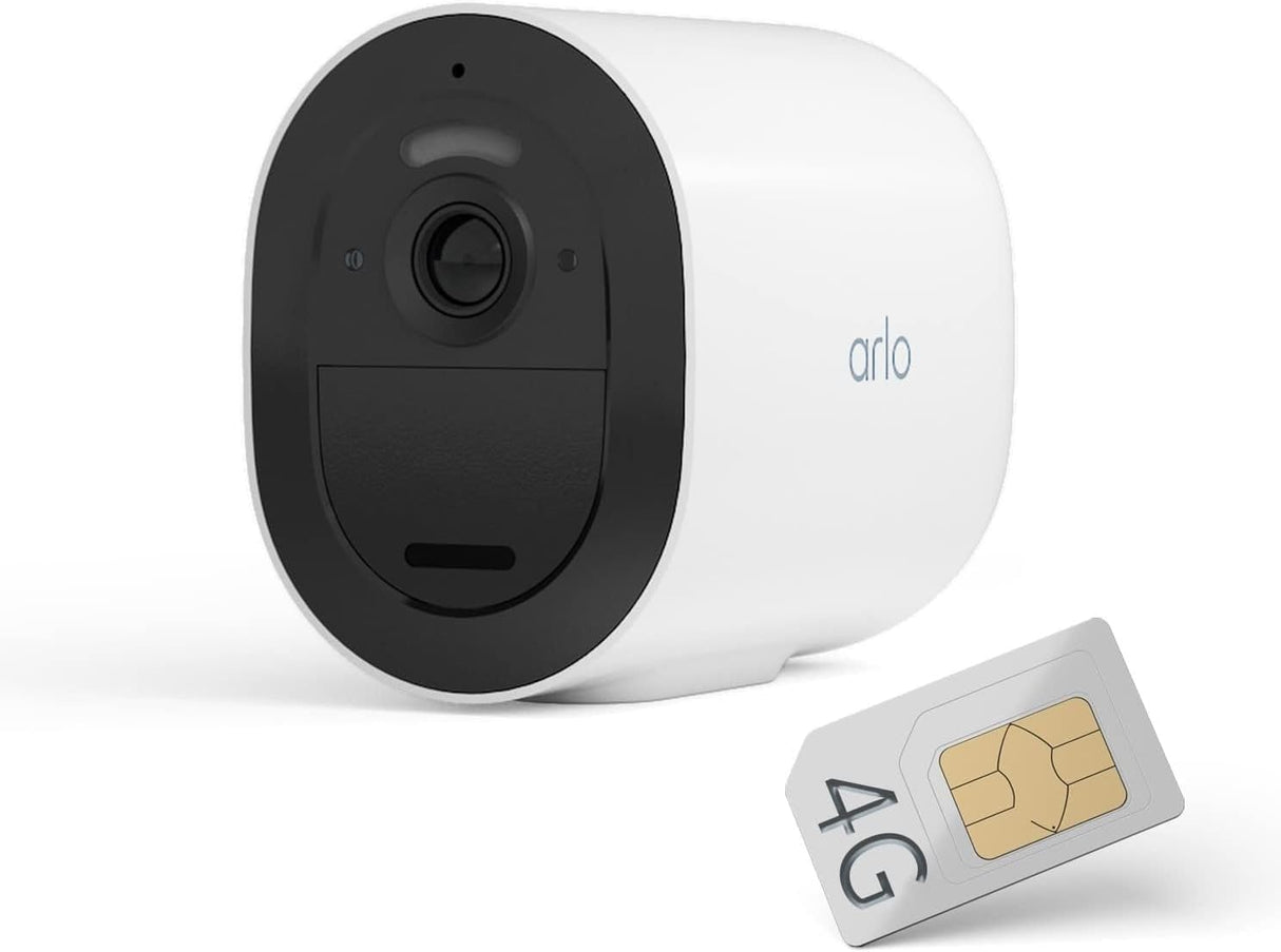 Arlo Go 2 Camara Vigilancia, 100% Inalámbrica HD, Conexión WiFi O SIM 3G/4G LTE, Almacenamiento Local Con Tarjeta SD O En La Nube, Visión Nocturna, Resistente Al Agua, Audio Bidireccional, Blanca