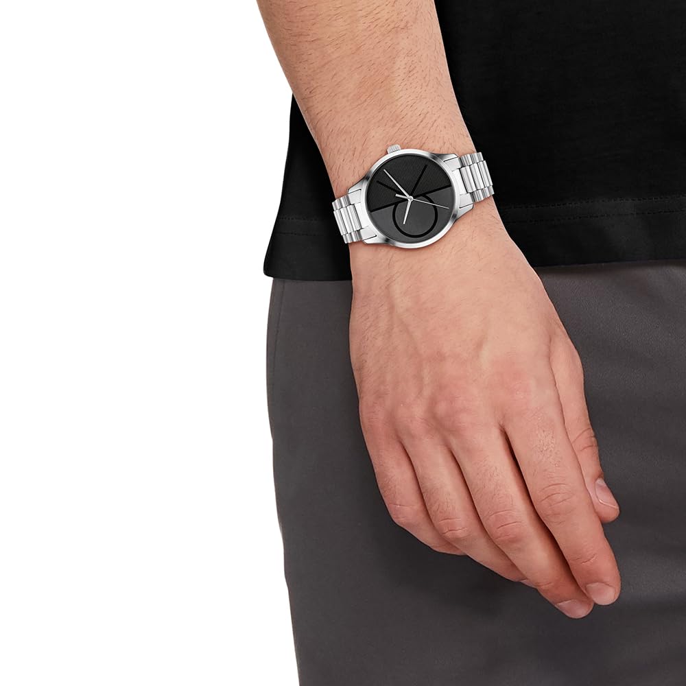 Calvin Klein Reloj Analógico de Cuarzo para Hombre y Mujer Colección Iconic Disponible con Pulsera de Acero Inoxidable en Enlace o en Malla