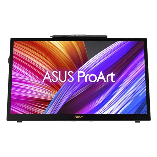 ASUS ProArt PA169CDV Pen Display Monitor, 15,6', IPS, 4K UHD, WACOM EMR, 100% sRGB, Verificado por Calman, Validado por Pantone, USB-C, 10 Puntos táctiles, Dial, Panel de Control