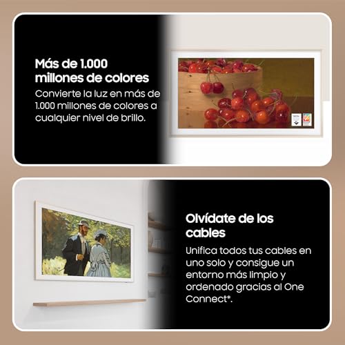 SAMSUNG TV The Frame 4K 2024 50LS03D Smart TV de 50" con Galería de Arte con Display Mate, Marcos Intercambiables, 100% Volumen de Color con Quantum Dot y One Connect y Cable Casi Invisible
