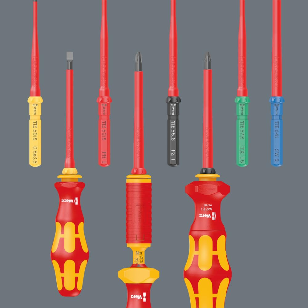 Wera 05006609001 Kraftform Kompakt VDE 16 Torque 1,2-3,0 Nm extra slim 1 Tool Finder, 16 piezas