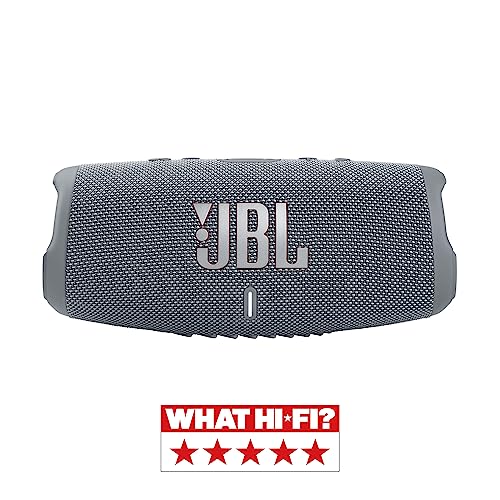 JBL Charge 5 Altavoz inalámbrico portátil con Bluetooth y batería integrada, resistente al agua (IP67), con PartyBoost para subir el nivel de la fiesta, hasta 20h de reproducción, gris