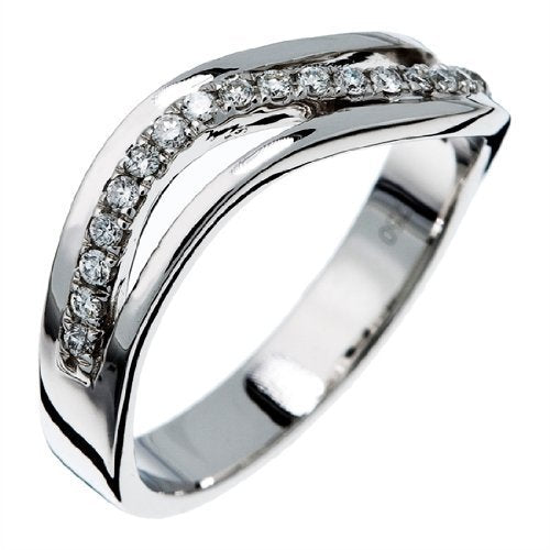 Orphelia Jewelry RD-3360/58 - Anillo de oro blanco de 18 quilates con diamante (.19), talla 18 (18,47 mm)
