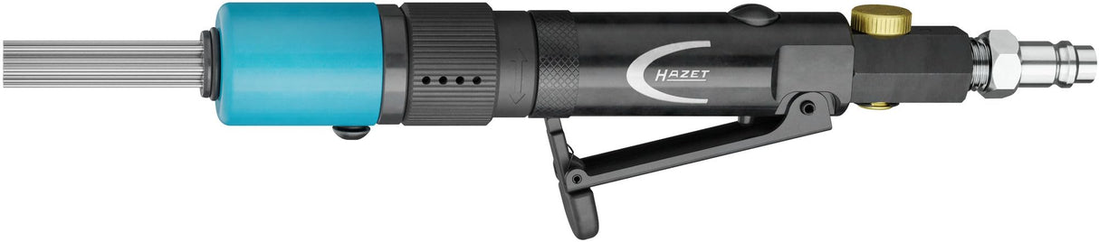 Hazet Mini escarificador de aguja 9035M-6, 235,6 mm de longitud, accionado por aire comprimido, limpieza suave de piezas sucias, 13 agujas de acero inoxidable, 3000 golpes/min