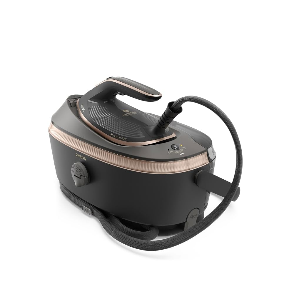 Philips Generador de vapor PerfectCare Serie 8000-210g de impulso de vapor, sensor de movimiento AI, OptimalTEMP, suela SteamGlide Elite, tanque de 1.4L, descalcificación fácil (PSG8200/80)