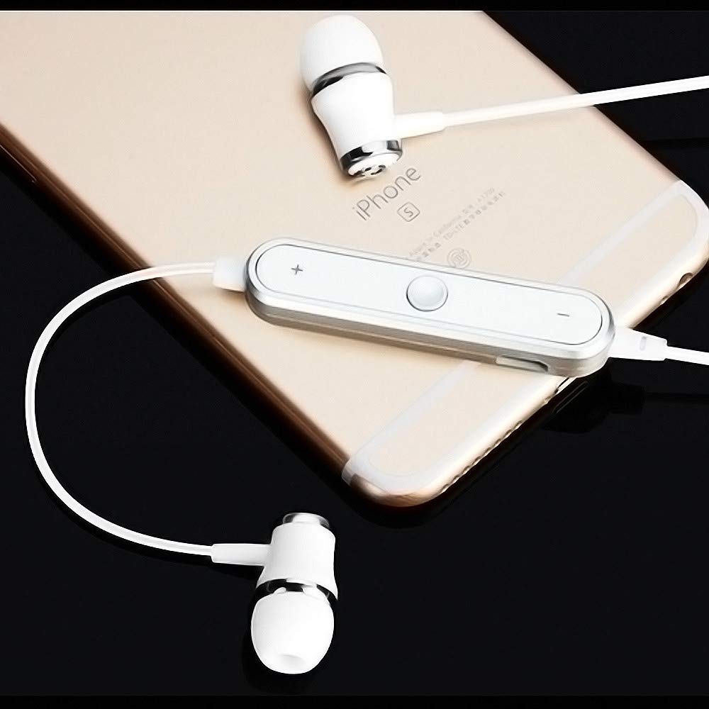 Auriculares Bluetooth Anillo para Google Pixel 3a Smartphone inalámbrico Control Remoto Sonido Manos Libres intraauriculares Universo (Blanco)
