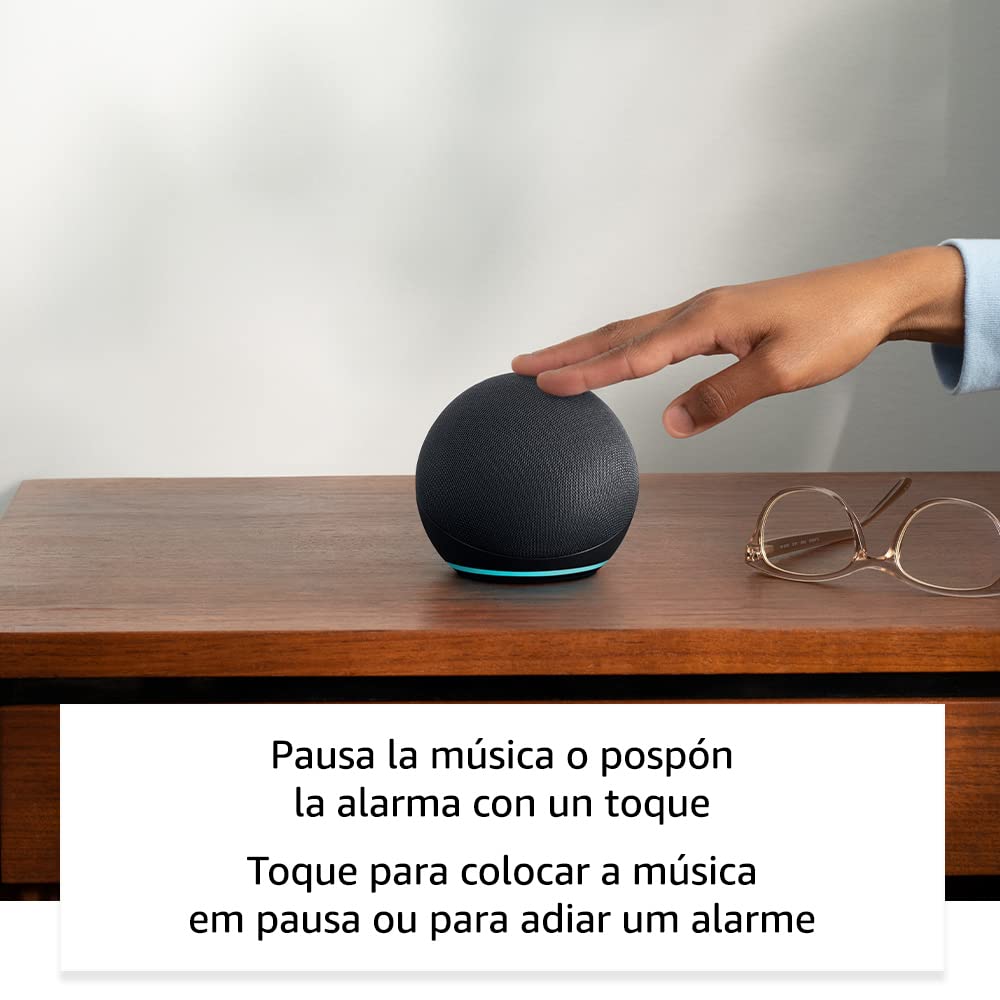 Echo Dot (5.ª generación, modelo de 2022) | versión internacional | Altavoz inteligente con Alexa | Antracita | No disponible en portugués (Portugal)