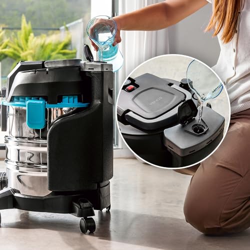 Cecotec Aspirador de Sólidos, Líquidos y Tapicerías Conga CarpetClean 20000 Pro. 1400 W, 22kPa, Gran Tamaño, 2 Tanques de 4 y 20 litros, Pulverizador, Radio de Acción 7 m, Filtro HEPA, Accesorios