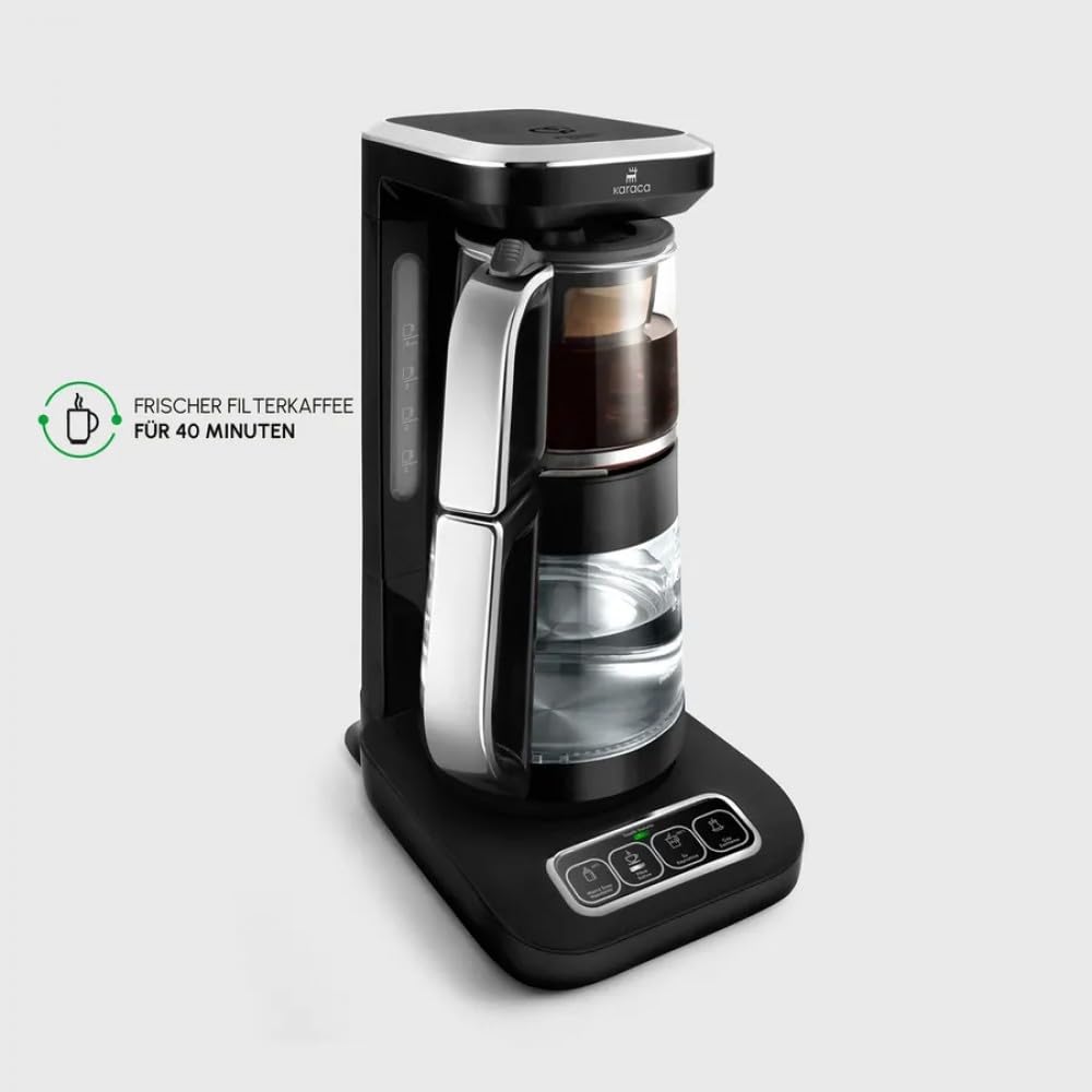 Karaca Caysever Robotea Pro - Cafetera y té automática, 4 en 1, de vidrio hablando