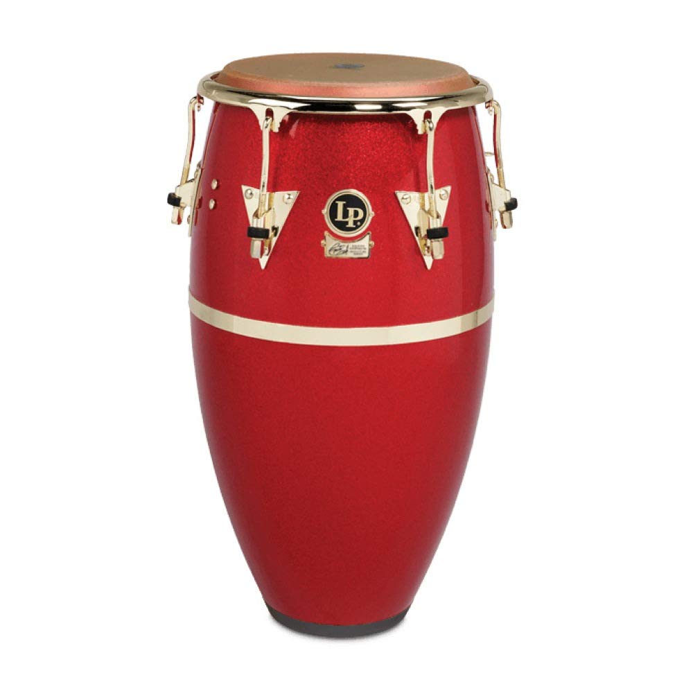 Latin Percussion Conga Galaxy Tumba de fibra de vidrio 12 1/2" LP810X-ARG, Arena Rojo Destello, Hardware dorado