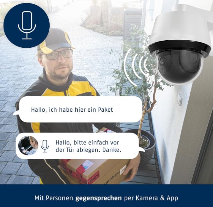 ABUS Cámara de vigilancia con detección de Movimiento, detección de Objetos, grabaciones 4K, notificaciones Push, visión Nocturna, Audio bidireccional, Tarjeta de Memoria, máscara de privacidad y