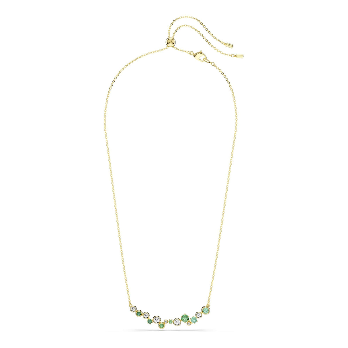 Swarovski Collar Constella, Tallas mixtas, Verde, Baño tono oro