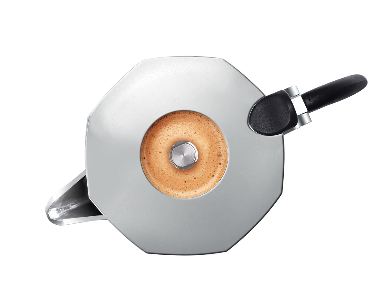 Rommelsbacher Set de regalo RK 505/K, mini placa de cocción de 80 mm de diámetro, regulable sin niveles, jarra original Bialetti Moka, 90 ml, sistema de preparación para la formación de crema, color