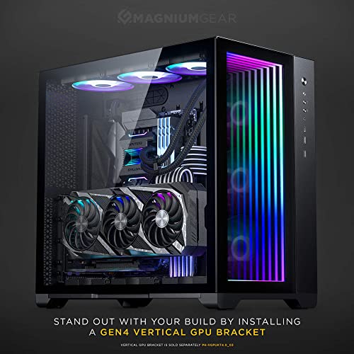 MagniumGear (MG-NE620QI_DBK02) Neo Qube 2 IM, Doble cámara ATX Mid-Tower, Digital-RGB Infinity Mirror Panel Frontal, I/O Frontal USB Tipo C, Paneles de Vidrio Templado, Negro