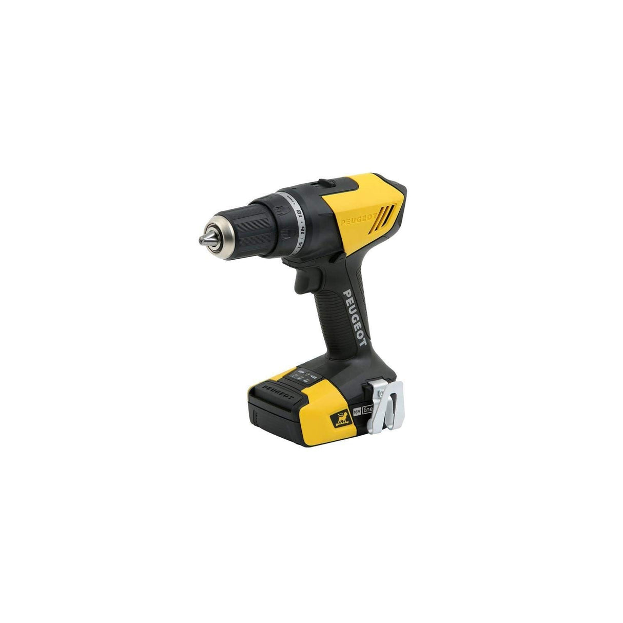 Peugeot 250312 Energydrill-18V20 - Taladro inalámbrico con 2 baterías de 2 Ah, 18 V, color gris