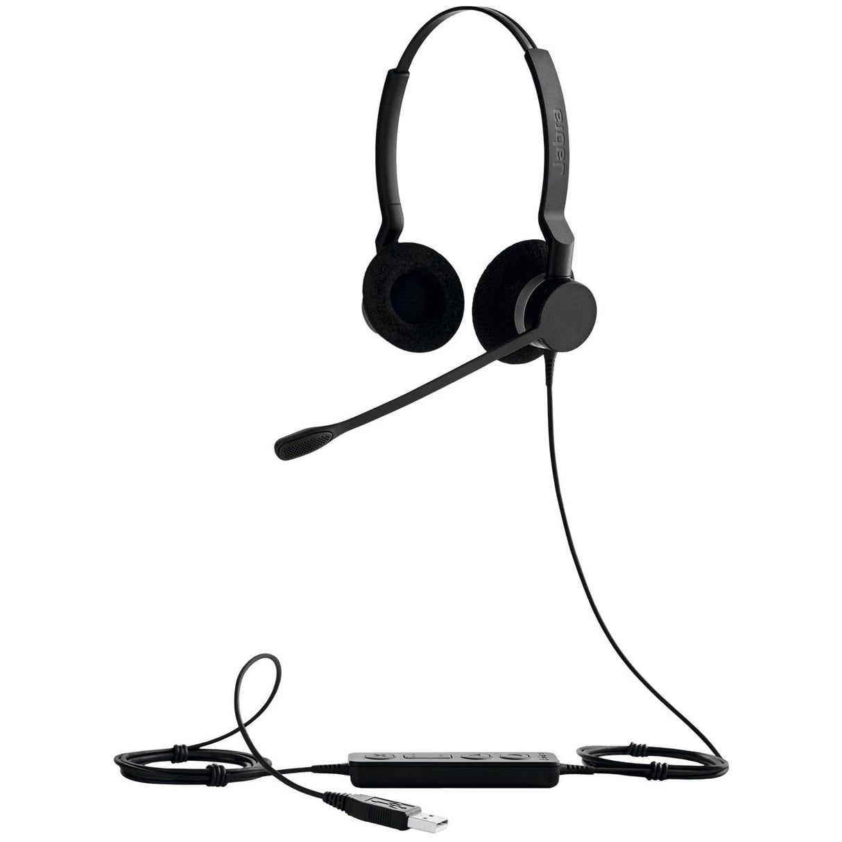 Jabra Biz 2300 - Auriculares estéreo con Cable USB-C UC - Certificados para Comunicaciones Unificadas - con cancelación de Ruido y Unidad de Control de Llamadas para softphones