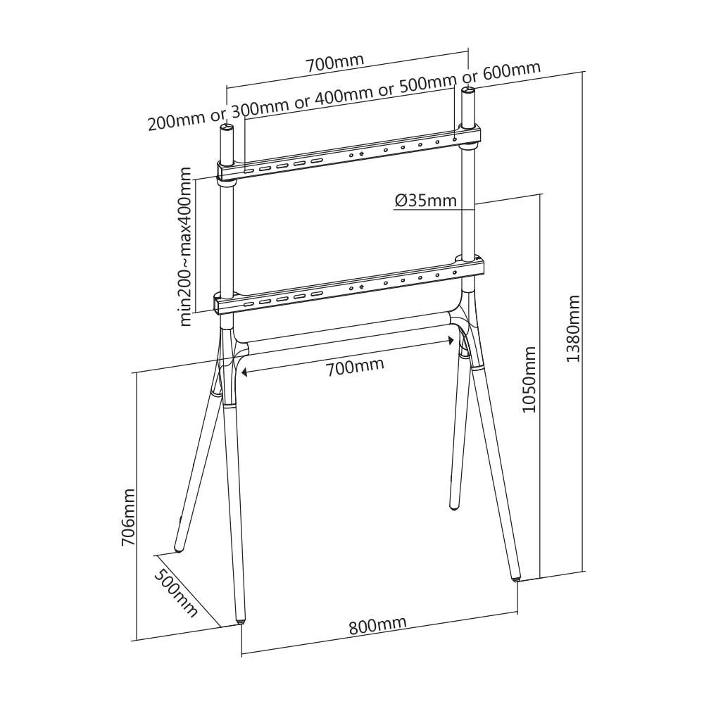 My Wall HT 28L - Soporte para televisor (124,5 cm (49) a 177,8 cm (70)