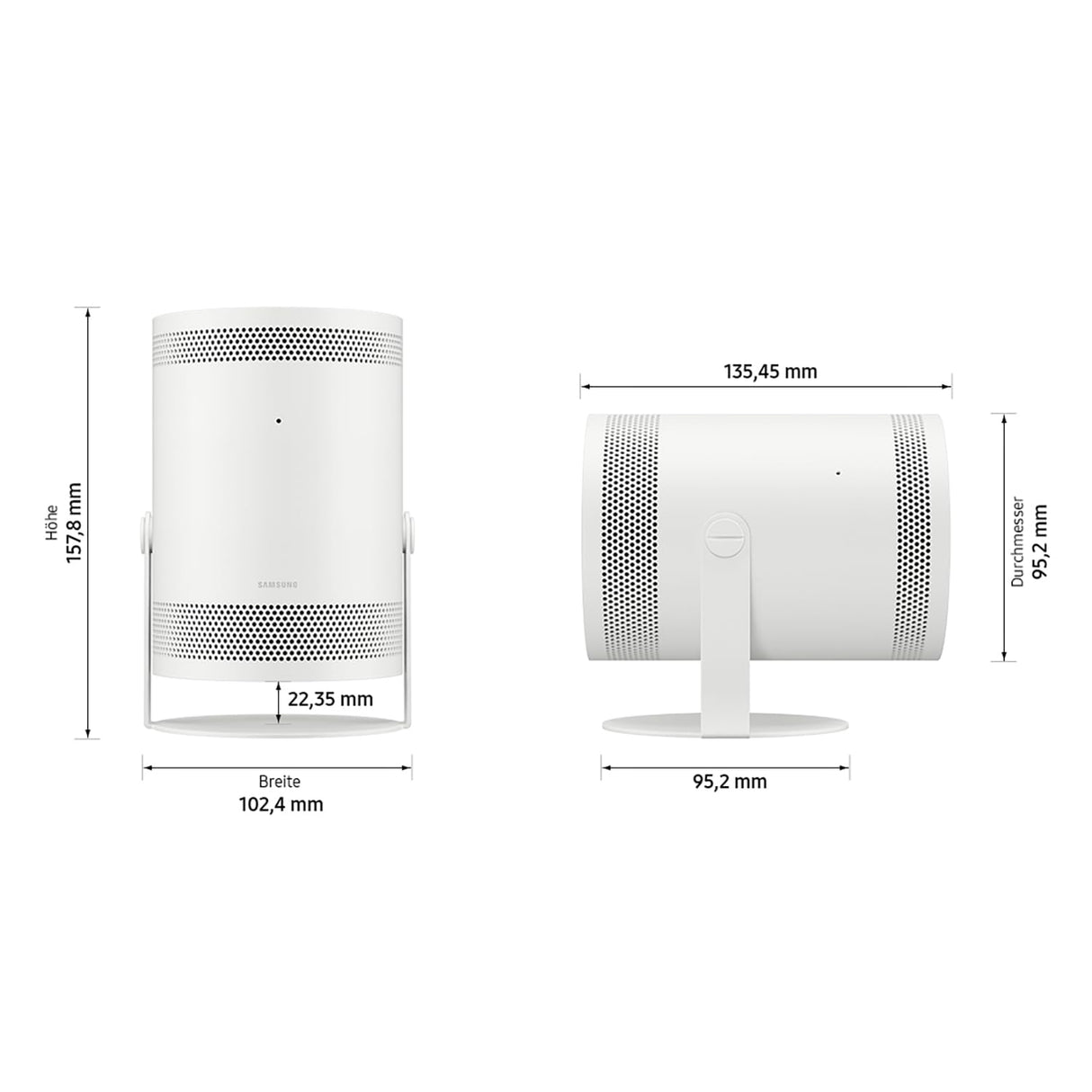Samsung The Freestyle 2nd Gen SP-LFF3CLAXXXE Smart 2023 - Proyector de 100", Diseño 360º, Smart TV de 100", Calibración automática, Proyecta estés Donde estés y Sonido Envolvente