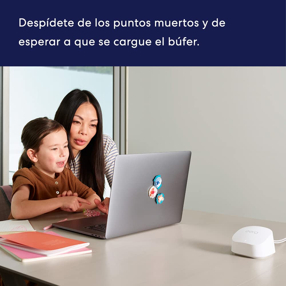 Router wifi de malla eero 6+ de Amazon | Con Ethernet de 1 Gb/s, 420 m2 de cobertura y capacidad para conectar más de 75 dispositivos | pack de 3, modelo de 2022