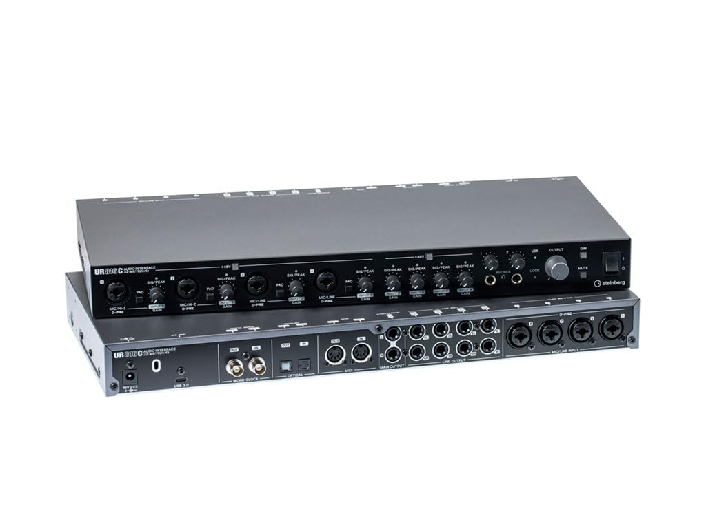 Steinberg UR816C 16 x 16 USB 3.0 Interfaccia audio (32-bit/192-kHz, monitoraggio senza latenza con effetti DSP, pacchetto software Cubase AI e Steinberg Plus incluso)