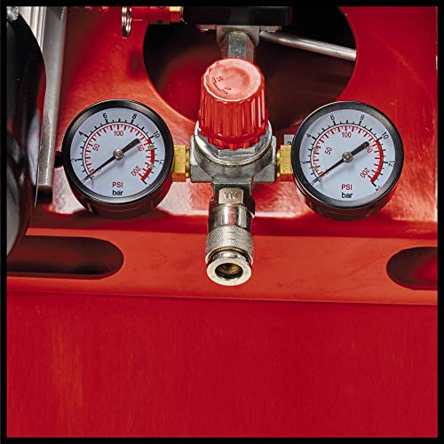 Einhell Compresor TE-AC 430/90/10 (3000 W, accionamiento por correa, 10 bar, depósito de 90 l, bomba lubricada por aceite, movilidad gracias a grandes ruedas, elevada potencia de salida)