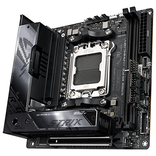 ASUS ROG Strix X670E-I Gaming WiFi - Placa Base ITX (AMD Ryzen AM5, VRM de 10 + 2 Fases, ROG Strix Hive, botón PBO de Modo EZ, PCIe 5.0, DDR5, WiFi 6E, 2 Ranuras M.2, 2 Puertos USB4 de Tipo C)