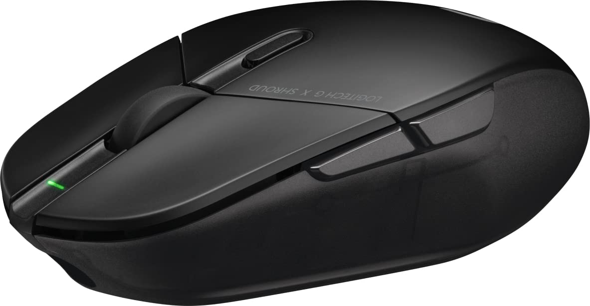Ratón inalámbrico Logitech G303 Shroud Edition para juegos - Tecnología inalámbrica LIGHTSPEED - Sensor HERO 25K - 25600 DPI - 75 gramos - 5 botones - PC - Negro