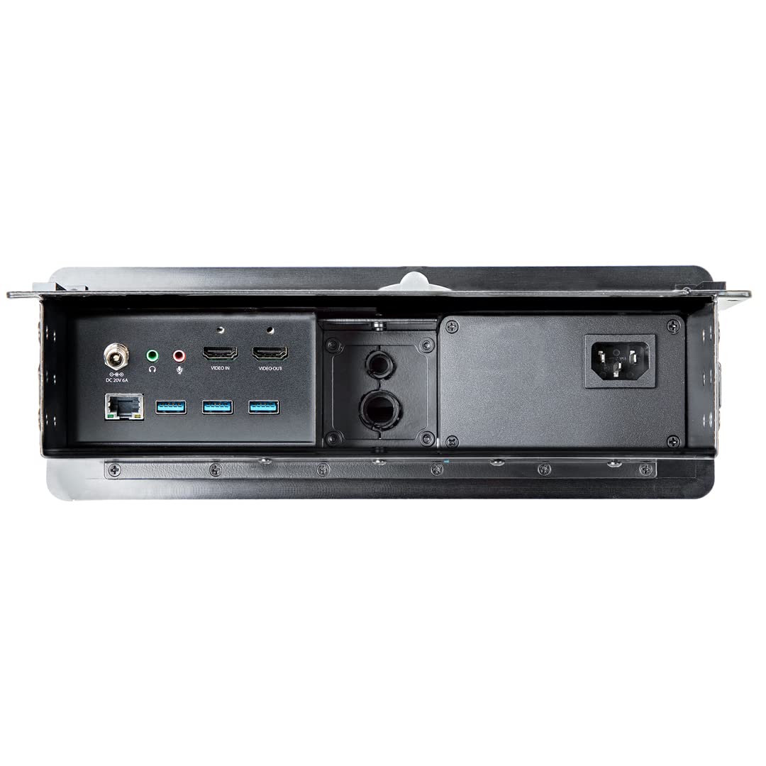 StarTech.com Caja de Conectividad para Mesa de Juntas - Módulo de Conexiones con Docking Station y Alimentación - HDMI PD (KITBXDOCKPEU)
