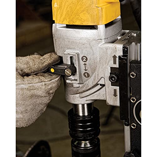 DeWalt DWE1622K-QS Columna electromagnética con taladro morse 1200W 50 mm, Negro y amarillo