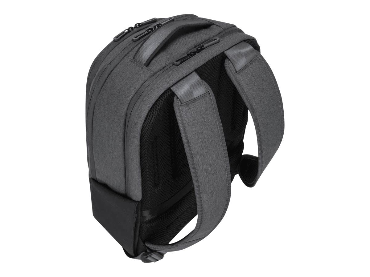 Targus TBB58602GL Mochila Hero Cypress 15.6" con Ecosmart - Gris Hecho de 26 Botellas de Agua de plástico recicladas Bandolera ergonómica Acolchada