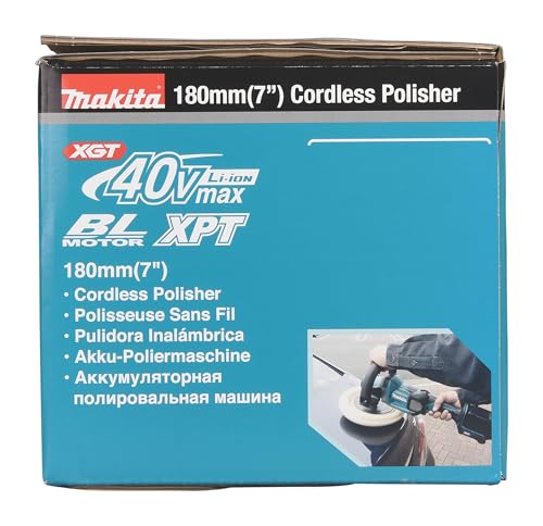 Makita PV001GZ - Pulidora de iones de litio XGT sin escobillas de 40 V, 180 mm, baterías y cargadores no incluidos
