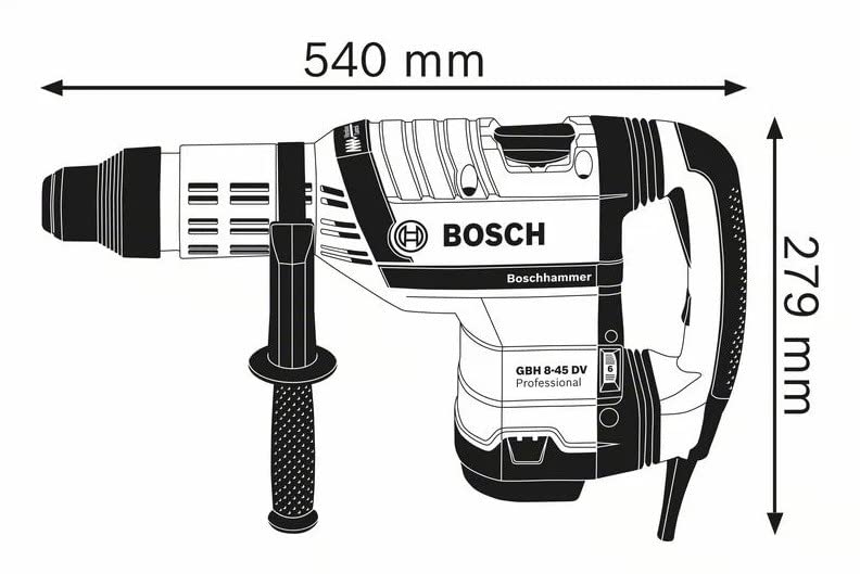 Bosch Professional GBH 8-45 DV - Martillo perforador (12,5 J, Ø máx. hormigón 45 mm, SDS max, Vibration control, en maletín)