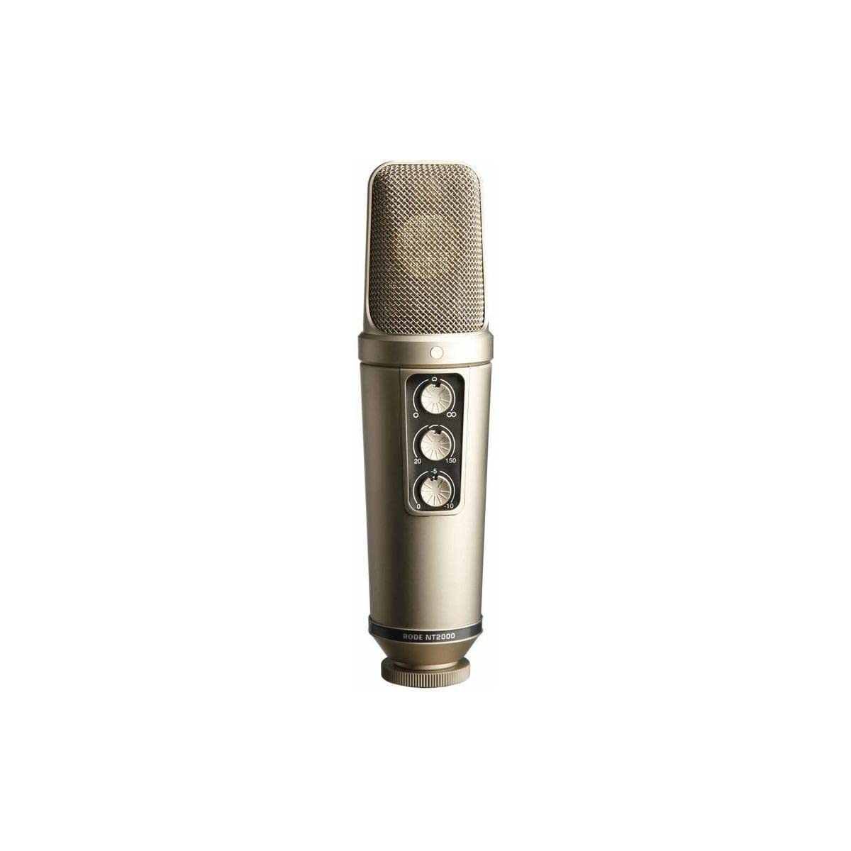 RØDE NT2000 Micrófono de condensador cardioide de gran diafragma versátil RØDE NT2000 con patrón polar infinitamente variable, atenuador y filtro paso alto para grabación de voces e instrumentos