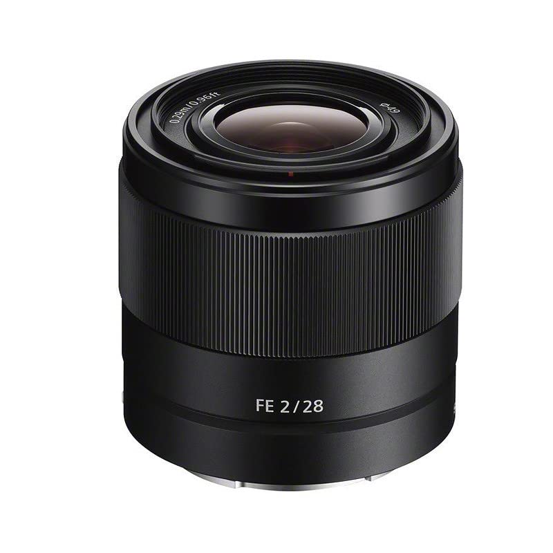 Sony FE 28 mm f/2 - Objetivo Gran Angular de Montura Tipo E (Distancia Focal Fija 28 mm, Apertura f/2 -f/22, diámetro Filtro: 49mm, fotograma Completo de 35 mm), Negro
