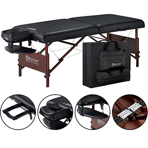 Master Massage Banco de Masaje portátil Plegable de Madera con cojín Musical y Altavoz, 76 cm