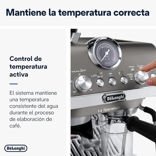 De'Longhi La Specialista Arte Evo EC9255.T, Máquina de Café Espresso, con Función Cold Brew, con Jarra de Leche Profesional, Sensor Grinding Technology, Incluido Kit de Barista, 1550W, Titanio