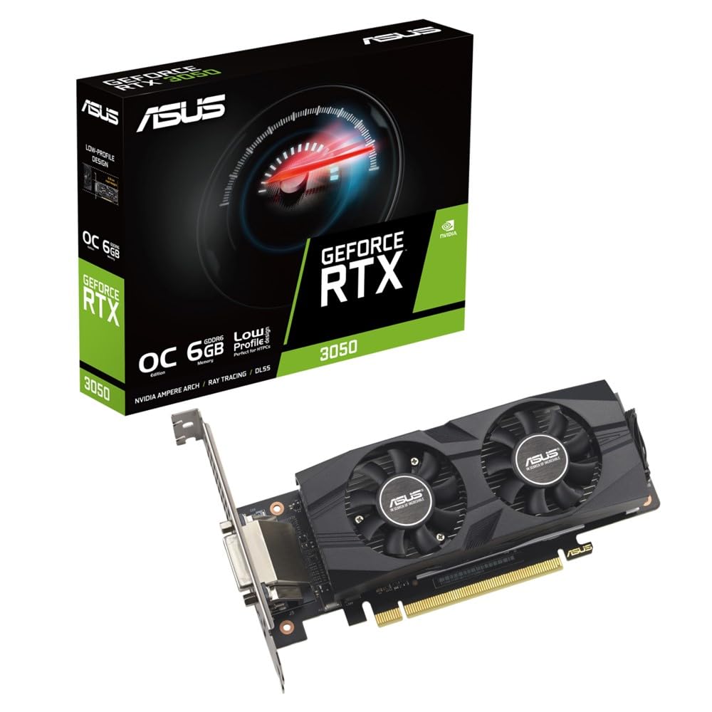 ASUS GeForce RTX 3050 OC (6GB GDDR6/PCI Express 4.0/1500MHz/14000MHz/perfil bajo)