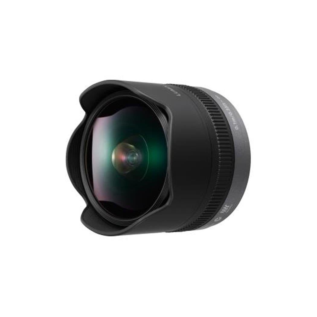 Panasonic LUMIX H-F008 - Objetivo Ojo de pez para cámaras de montura M4/3 (Focal 8 mm, F3.5, Lente Extra-Low dispersion), negro