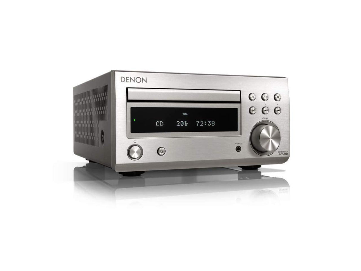 Denon D-M41 - Microcadena con Lector de CD y Bluetooth, Color Plata y Cherry