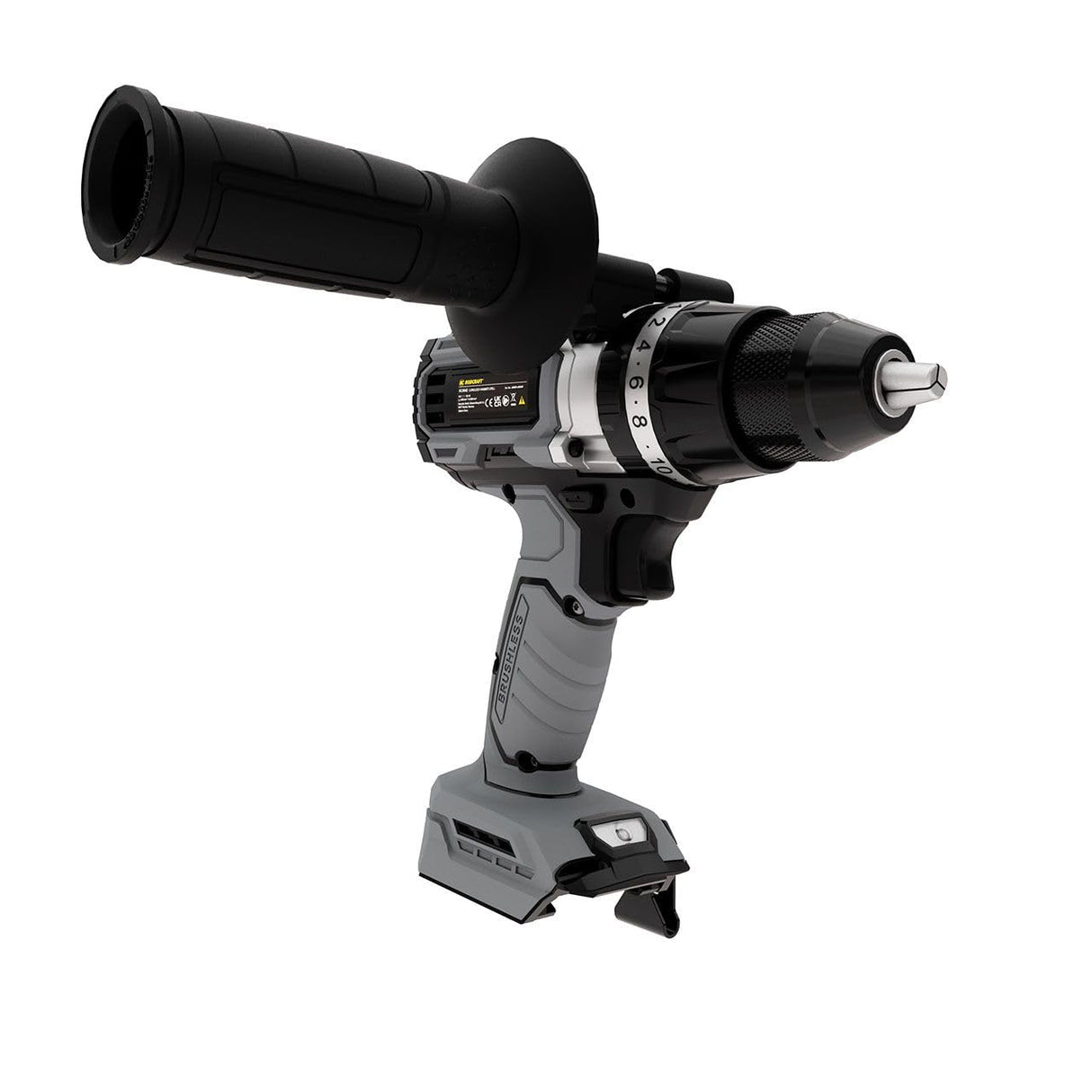 Rodcraft RC9042 - Taladro de impacto inalámbrico de hasta 13 mm, 500-2000 rpm, luz LED, sin batería, sin cargador, en caja de cartón, con mango suave y mango lateral.