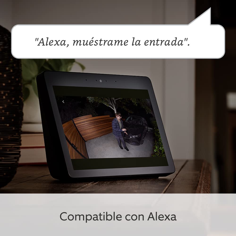 Ring Cámara Plus con luces y enchufe (Spotlight Cam Plus) | Cámara de vigilancia exterior wifi con vídeo HD 1080p, comunicación bidireccional, visión nocturna y focos LED | 30 días gratis de Ring Home