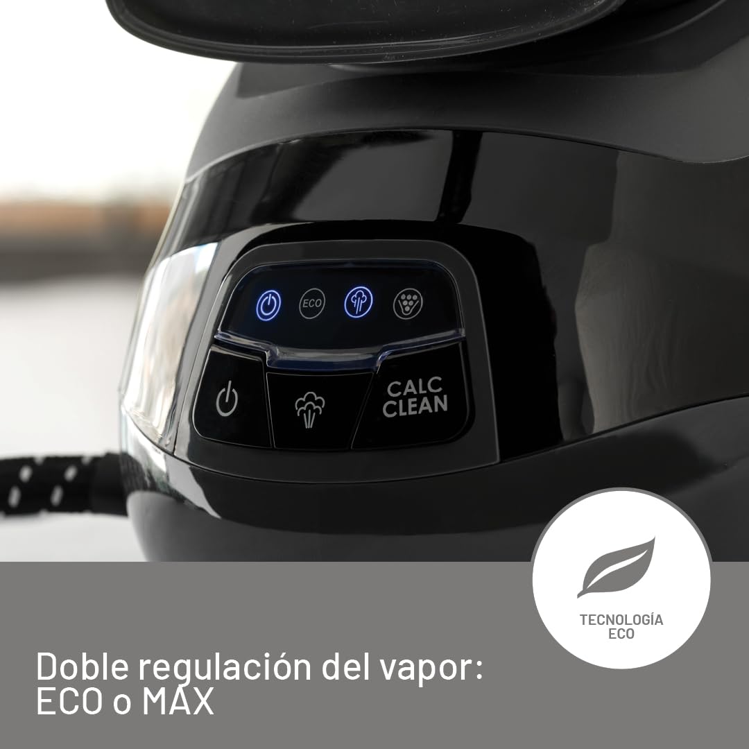 Imetec Energy Vapor Plancha con Generador de Vapor, Bomba de 6,5 BAR, 400 g de Vapor, 2400 W, Suela Fluid Ceramic, Bloqueo de la Plancha, Apagado Automático, Dispositivo de Limpieza, Tecnología ECO