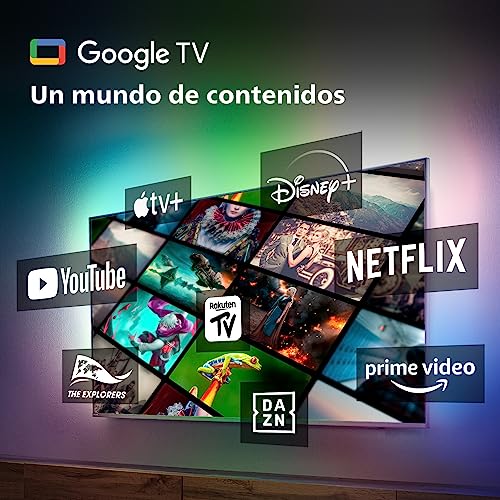 Philips Ambilight OLED818 106 cm (42 Pulgadas) Smart 4K OLED TV | UHD y HDR10+ | 120Hz | Engine P5 AI Picture | Dolby Atmos | Altavoces 40W | Compatible con Asistente Google y Alexa