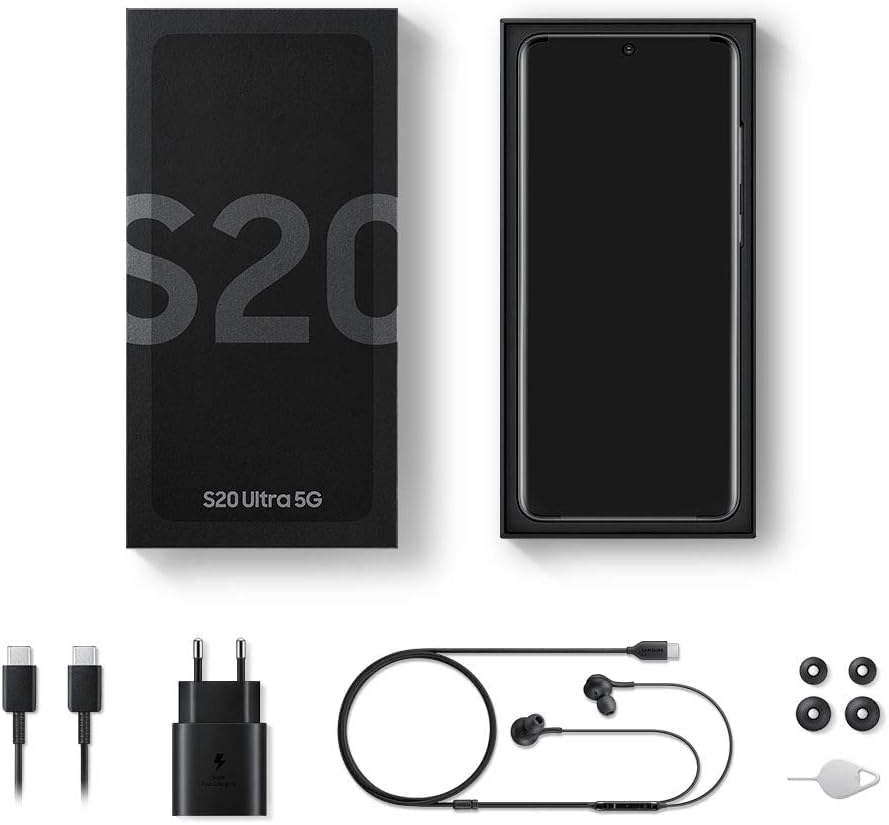 Samsung Galaxy S20 Ultra 5G sin etiqueta cámara 108MP, Super AMOLED Didsplay, Hybrid SIM, Android 10 a 13, versión alemana (512 GB, blanco)