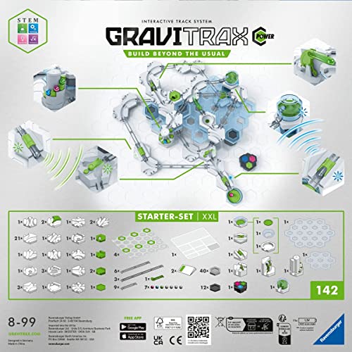 Ravensburger - GraviTrax Power Starter XXL, Circuito Canicas para Niños, Juego de Canicas para Niños, Juego Niños 8 Años o Más, Compatible con todos los GraviTrax Core, Pro y Go, Exclusivo de Amazon