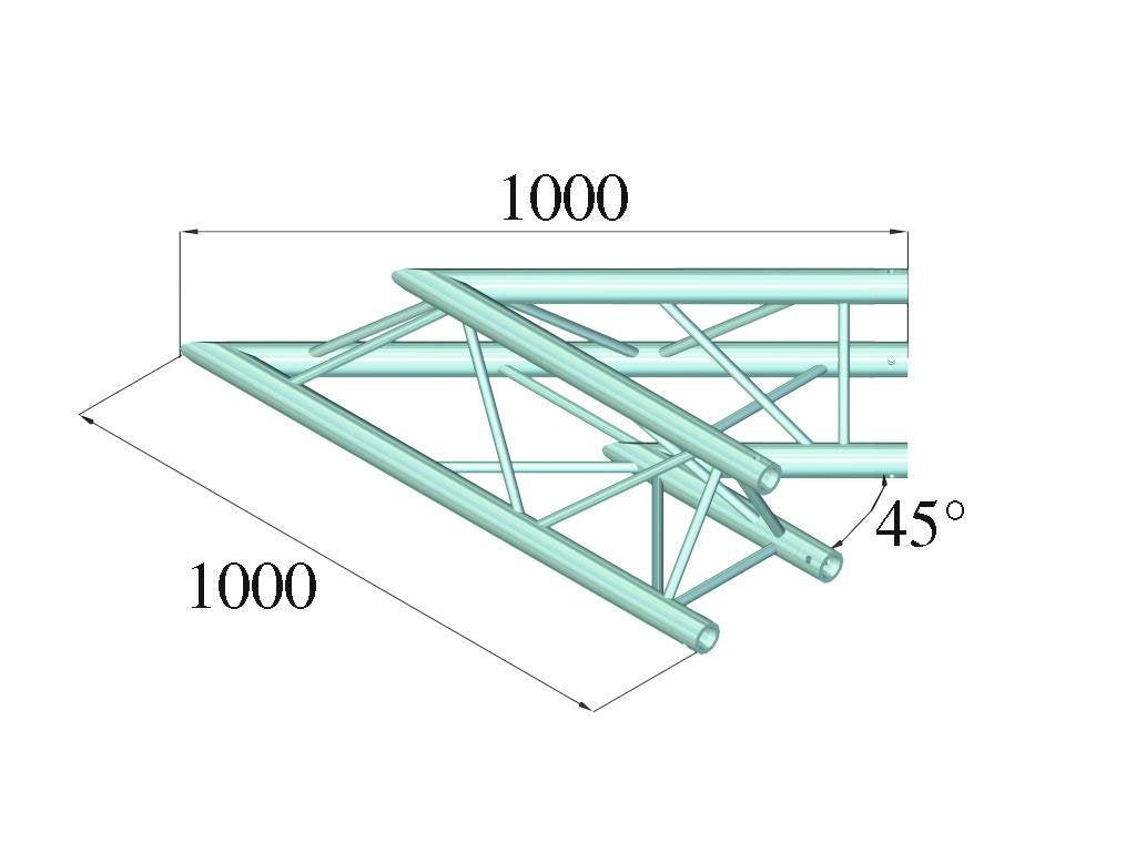 Alutruss Trilock 60302202 E-Gl33 C-19 de 2 vías con ángulo de 45°