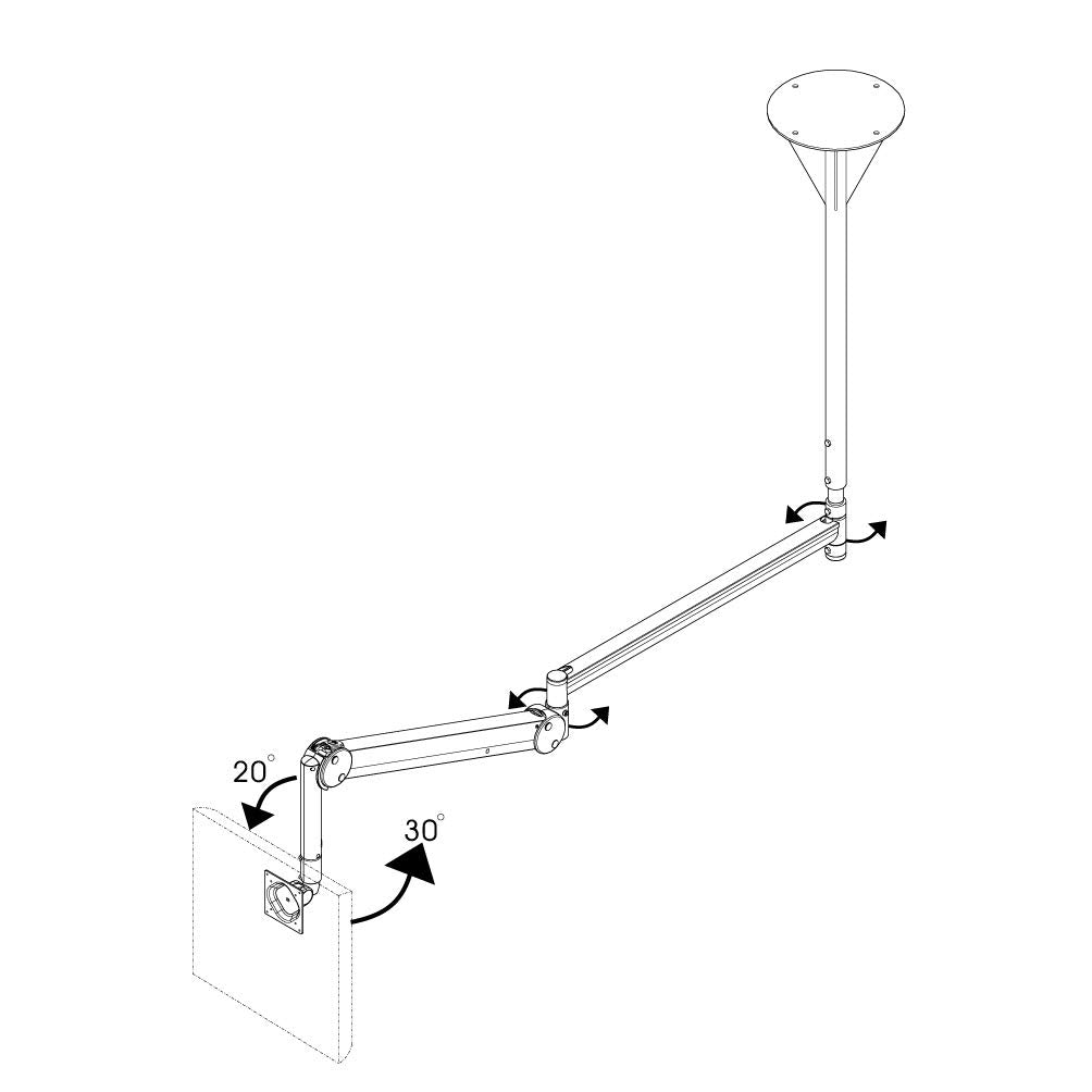 NewStar FPMA-HAC100HC - Soporte de techo médico para monitor/TV, color crème