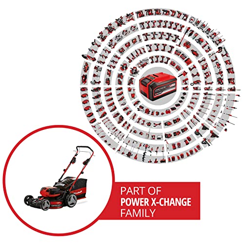 Einhell Cortacésped a batería GE-CM 36/47 S HW Li Kit Power X-Change (36 V, 47 cm ancho de corte, 700 m², autopropulsado, Brushless, función de mulching, con 4x 4,0 Ah baterías, 2x Twincharger)