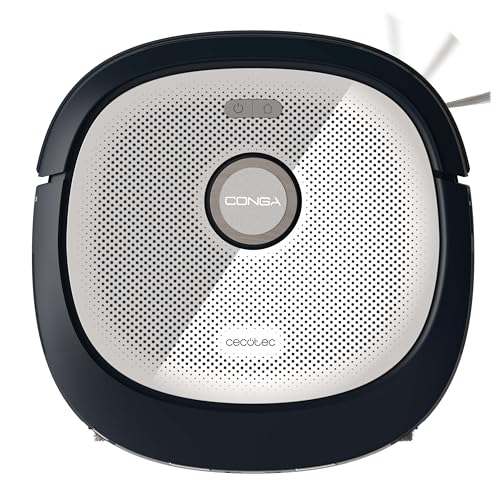 Cecotec Robot Aspirador y Friegasuelos con Estación Autovaciado, IA y Láser Conga Z100 X-Treme. Navegación Láser e Inteligencia Artificial, 20000Pa, Fregado Profesional, Mopa Bimaterial XXL