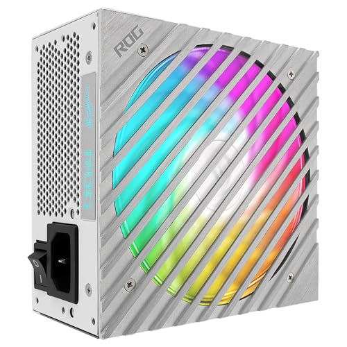 Asus ROG Loki SFX-L 850W Platinum White Edition Fuente de Alimentación Modular (80+ Platinum, Ventilador ARGB PWM de 120 mm, Aura Sync, Compatible con ATX 3.1, PCIe 5.1, 10 Años de Protección)
